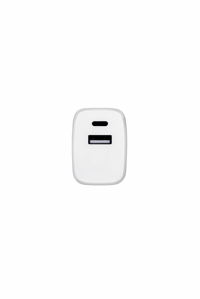 WEGENER Адаптер живлення з портом USB-A потужністю 18 Вт та USB-C потужністю 20 Вт із переробленого АБС-пластику (100% rABS) білий - 97186-106- Фото №3