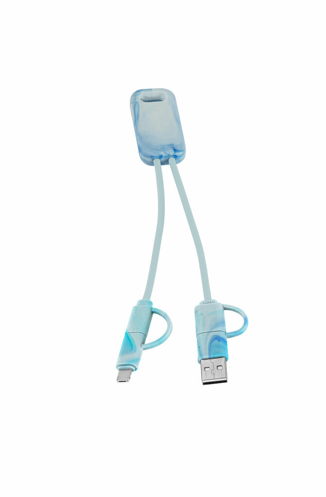 BERNERS Сверхбыстрый USB-кабель 6-в-1 из переработанного ПЭТ ассорти - 97191-100- Фото №1