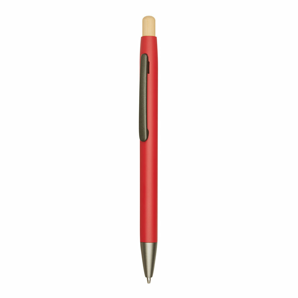 Алюминиевая шариковая ручка BAMBOO PUSHER красный - 56-1102255- Фото №1