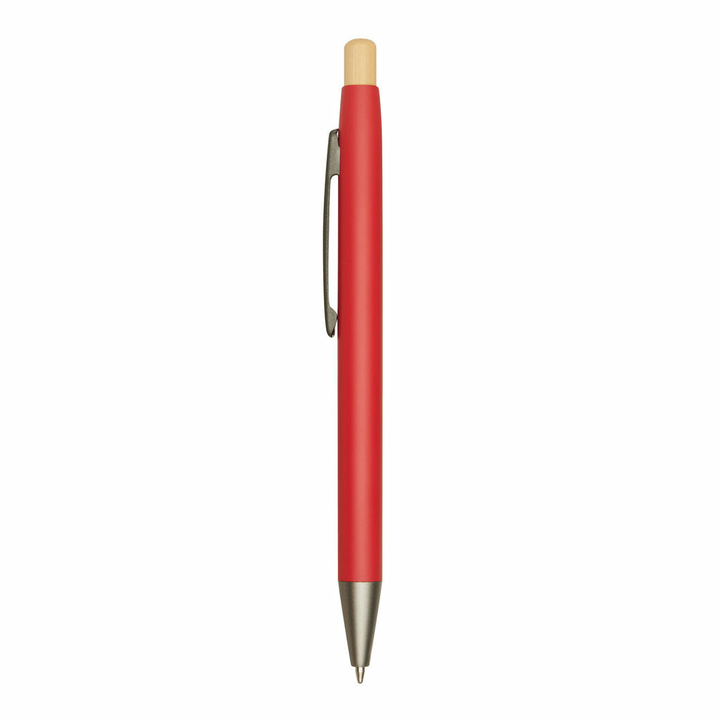 Алюминиевая шариковая ручка BAMBOO PUSHER красный - 56-1102255- Фото №3