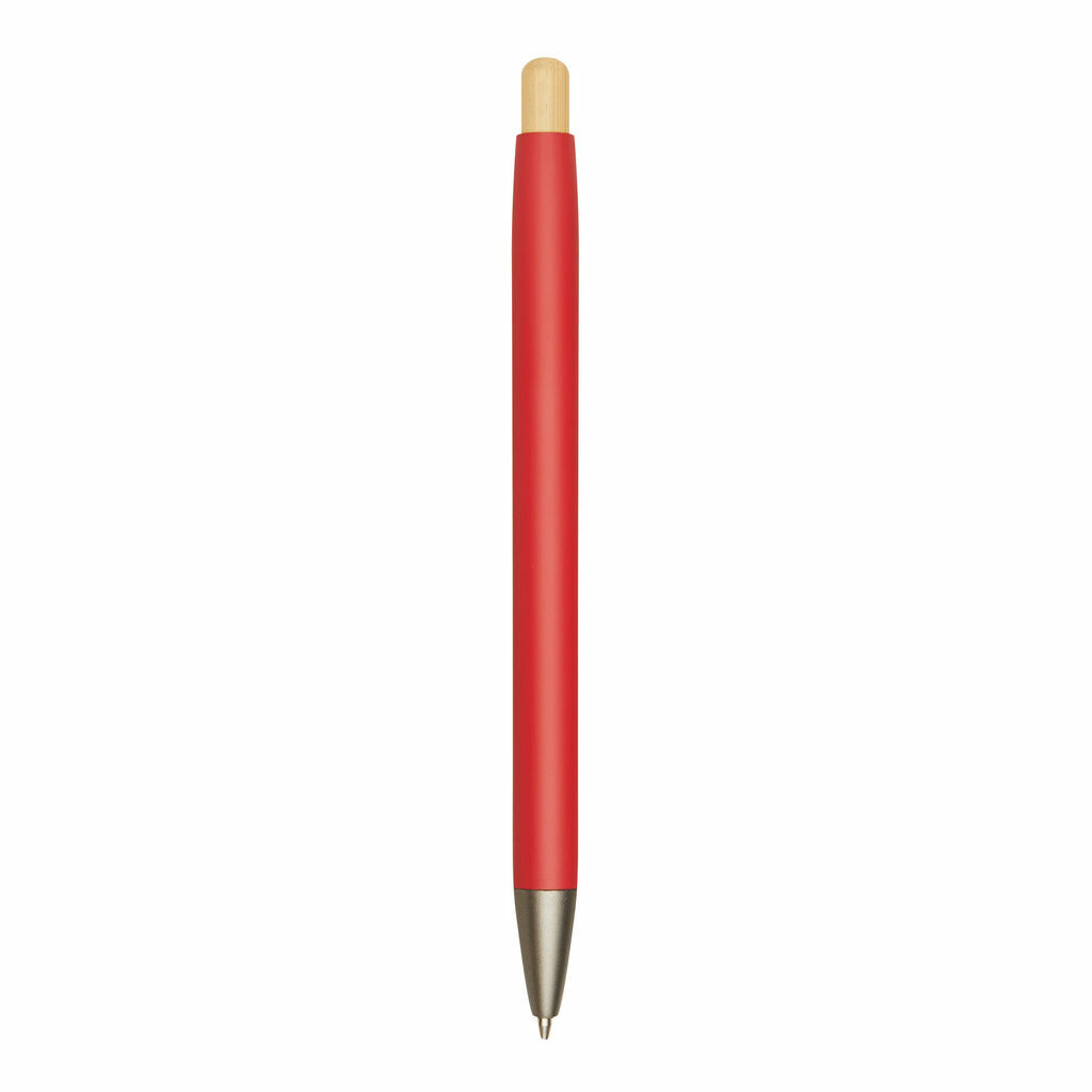 Алюминиевая шариковая ручка BAMBOO PUSHER красный - 56-1102255- Фото №4