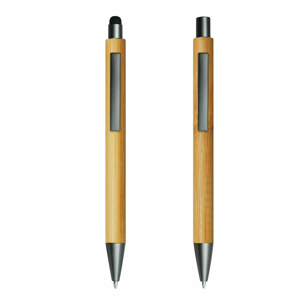 Письмовий набір DOUBLE BAMBOO REVISED коричневий, срібний - 56-1102108- Фото №11