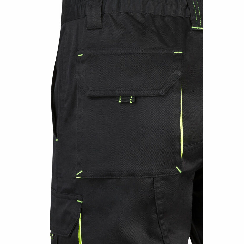 VL HEMERA Двухцветные эластичные шорты-бермуды с множеством карманов (240 г/м²) из хлопка (46%), ЭМЭ (38%) и полиэстера (16%) черный  размер 58 - 36018-203-58- Фото №4