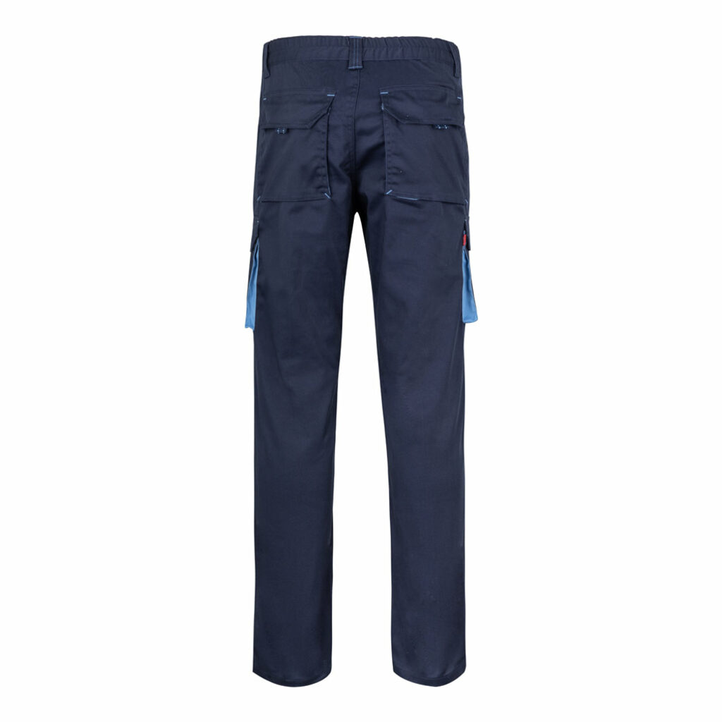 VL FIDES Двоколірні стрейч-штани з кількома кишенями (240 г/м²), виготовлені з бавовни (46%), EME (38%) та поліестеру (16%) синій  розмір 54 - 36031-244-54- Фото №2