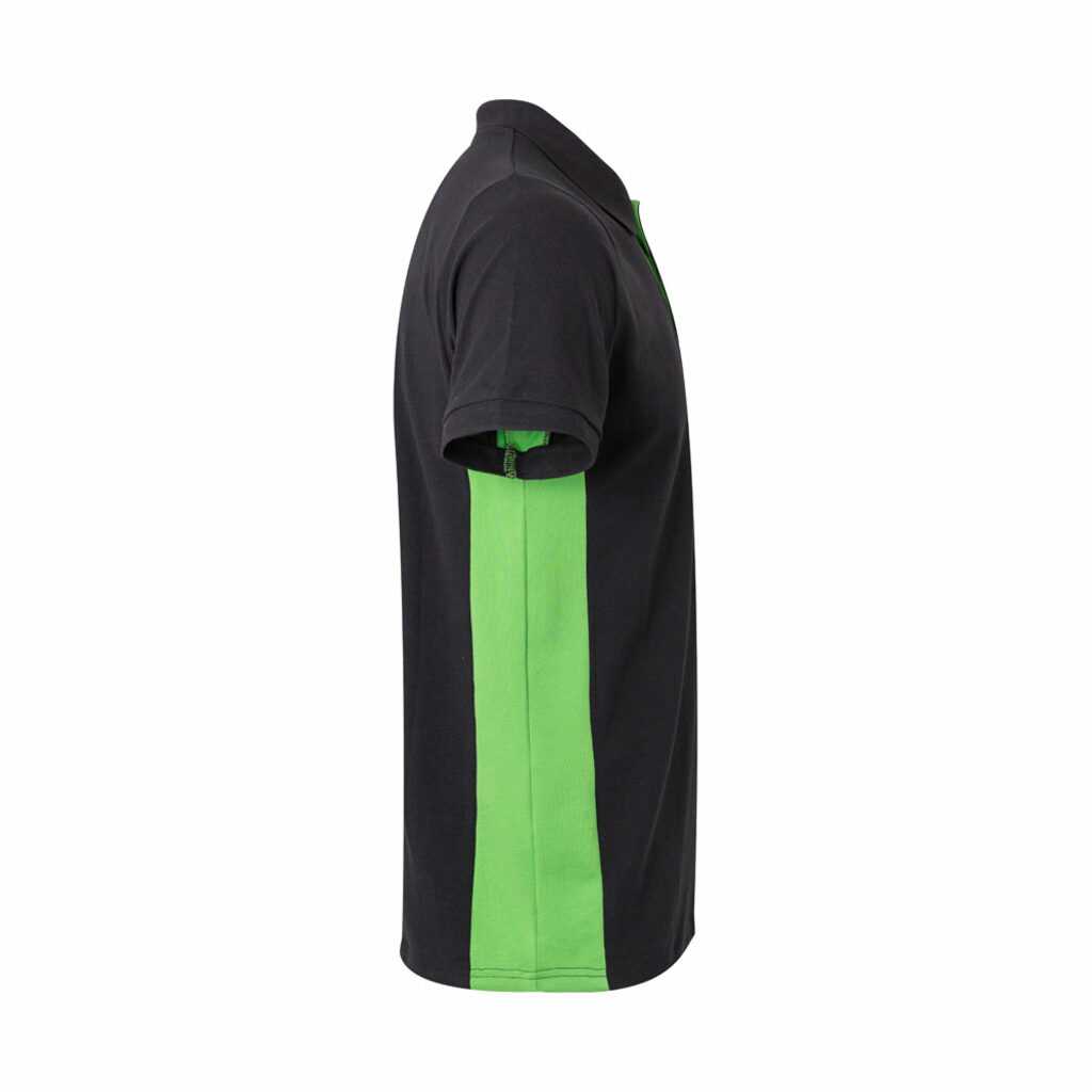 VL SUPAY Двоколірна сорочка-поло з піке (180 г/м²), короткий рукав, з бавовни (60%) та поліестеру (40%) чорний  розмір 2XL - 36039-243-2XL- Фото №2