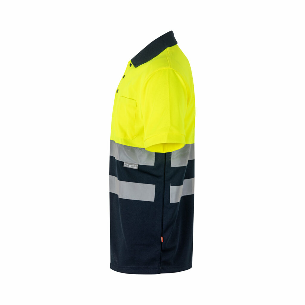 VL CUPID LARGE Двоколірна сорочка поло з принтом (160 г/м²) з короткими рукавами, з поліестеру (100%) синій  розмір 5XL - 36065-204-5XL- Фото №2