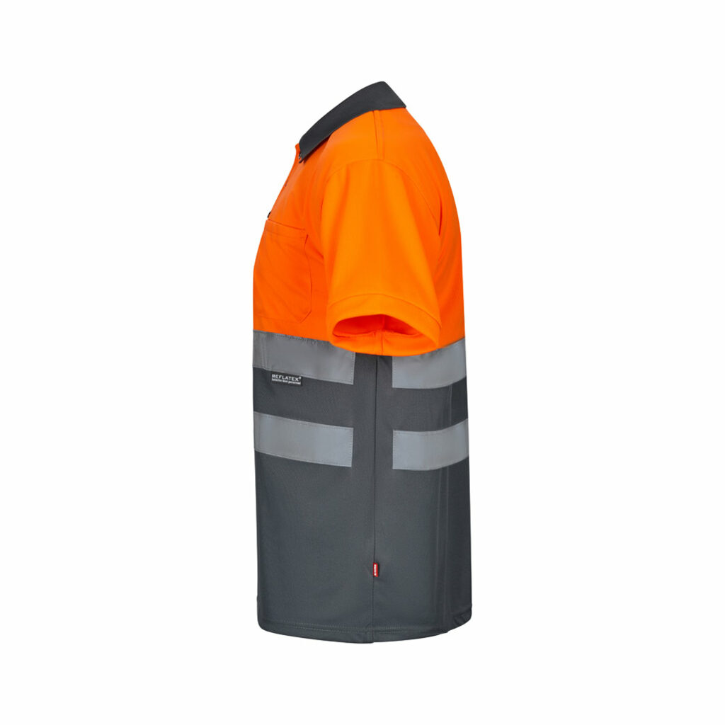 VL CUPID LARGE Двухцветная рубашка поло с принтом (160 г/м²) с короткими рукавами, из полиэстера (100%) серый  размер 5XL - 36065-217-5XL- Фото №2