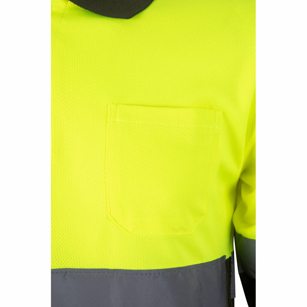 VL VULCAN LARGE Двухцветная рубашка поло (160 г/м²) с длинными рукавами, из полиэстера (100%) камуфляжный зеленый  размер 4XL - 36069-219-4XL- Фото №5