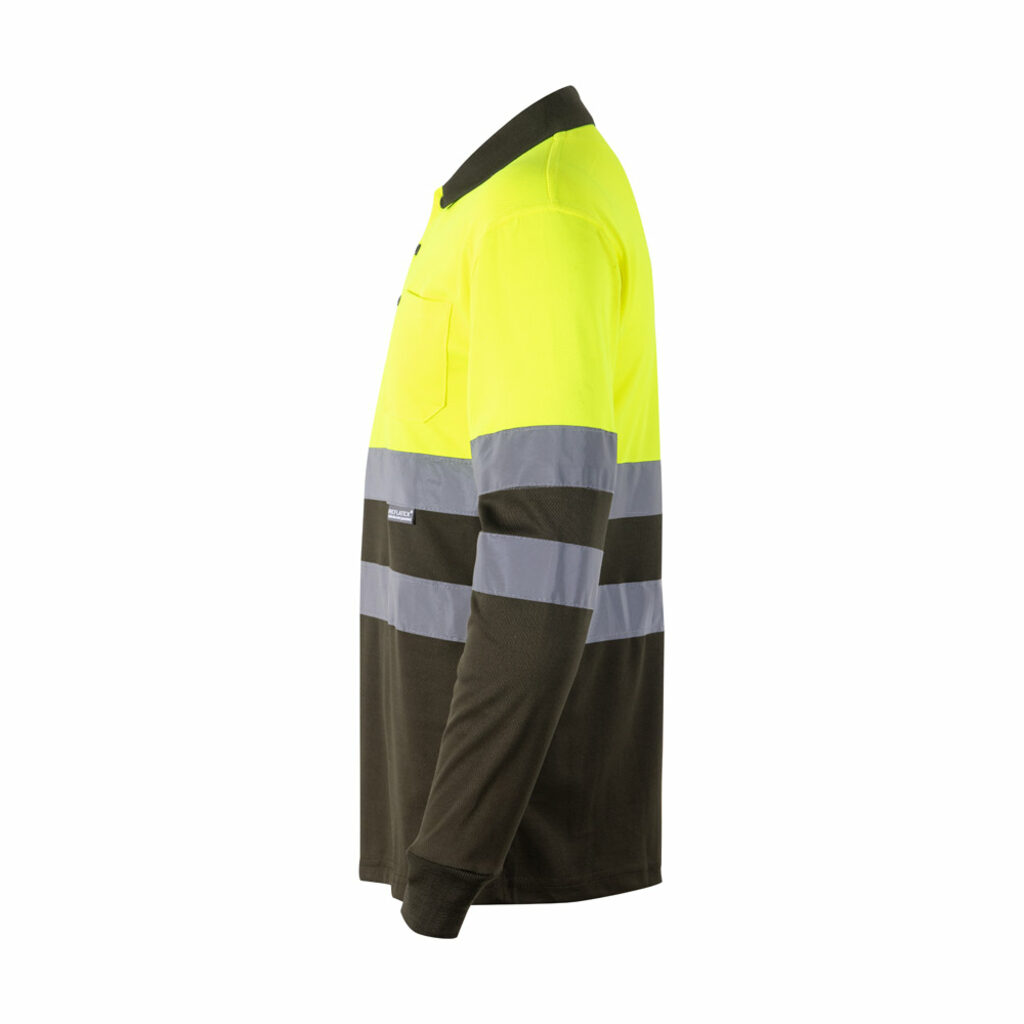 VL VULCAN LARGE Двухцветная рубашка поло (160 г/м²) с длинными рукавами, из полиэстера (100%) камуфляжный зеленый  размер 5XL - 36069-219-5XL- Фото №2