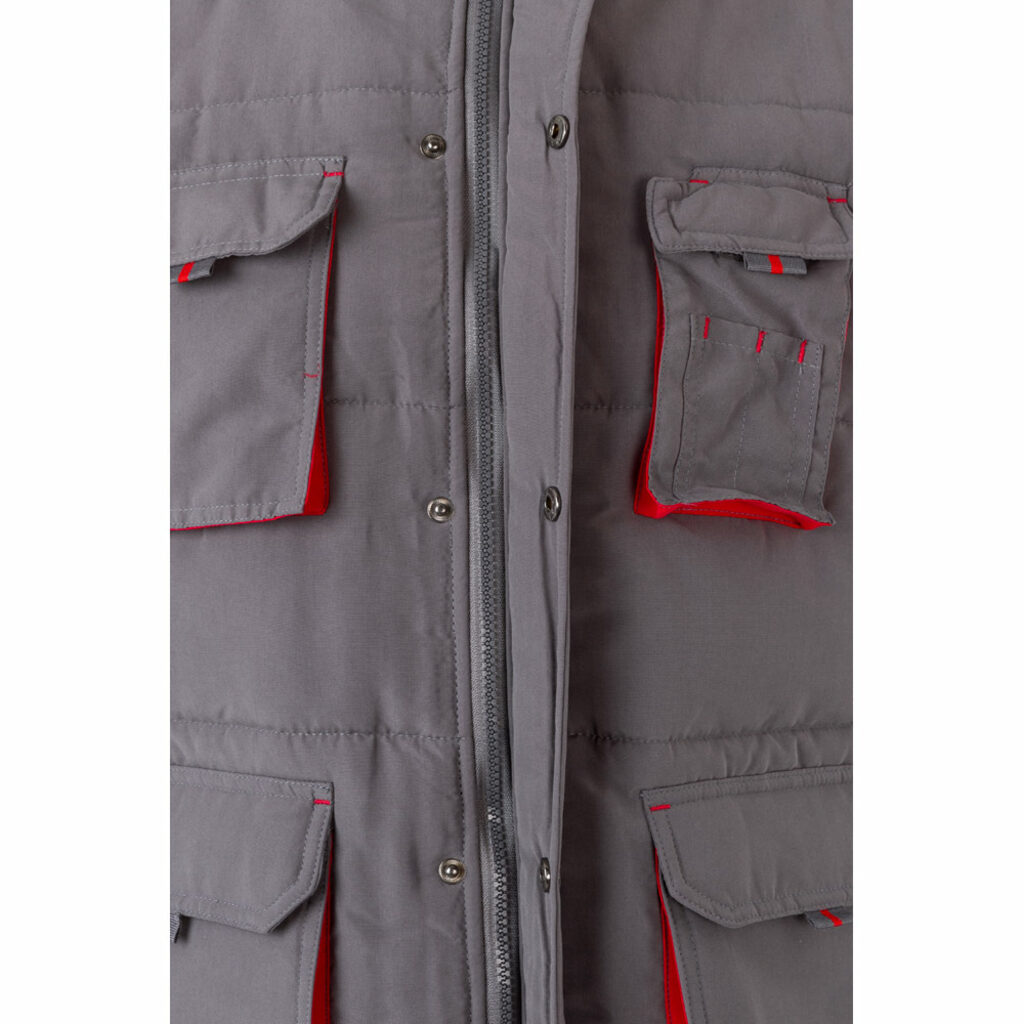 VL NERGAL Утеплений жилет, двоколірний, з безліччю кишень (120 г/м²), з поліестеру (100%) сірий  розмір 2XL - 36082-237-2XL- Фото №3