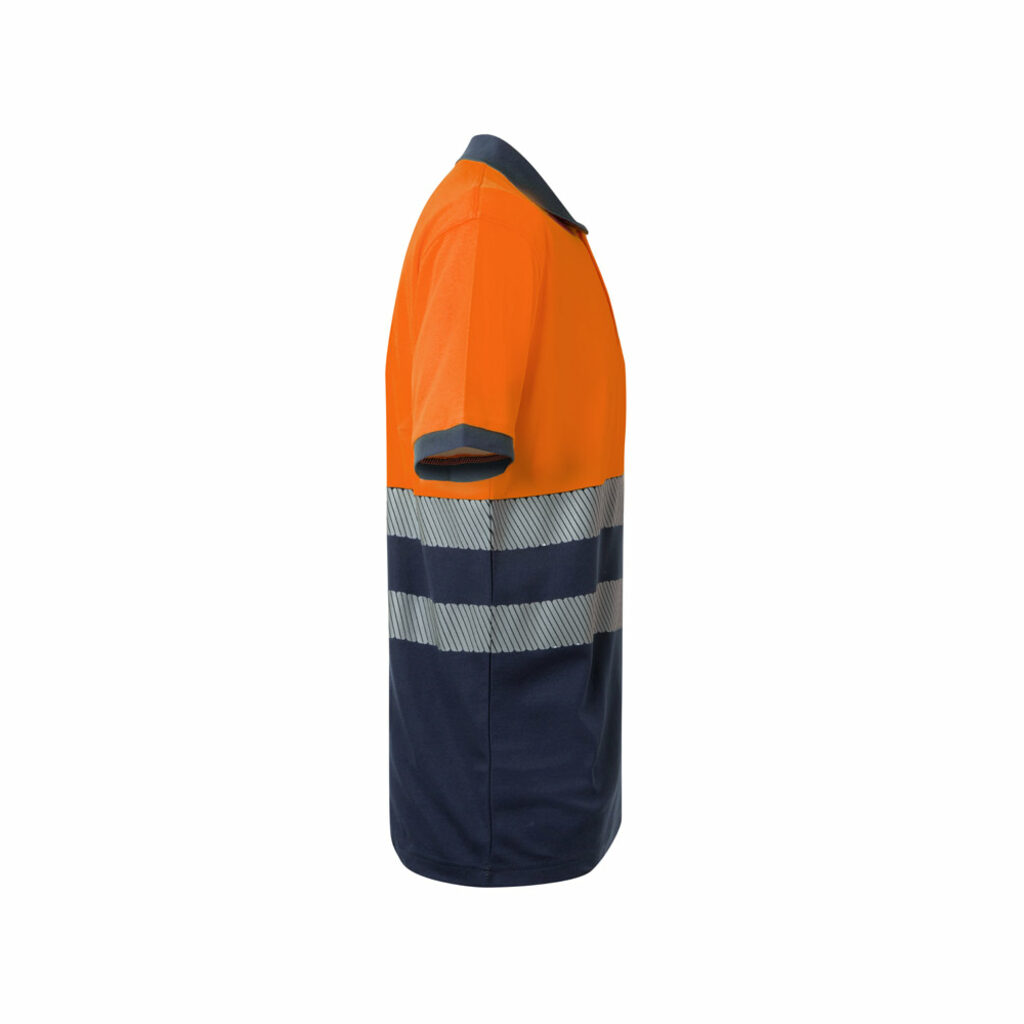 VL ACHELOUS Двоколірна сорочка-поло з піке (150 г/м²) з короткими рукавами, з бавовни (55%) та поліестеру (45%). синій  розмір XL - 36100-214-XL- Фото №3
