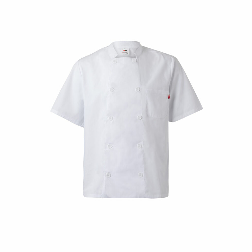 Кухонная куртка с короткими рукавами из поплина (110 г/м²) из хлопка (35%) и полиэстера (65%) белый  размер L - 36122-106-L- Фото №5