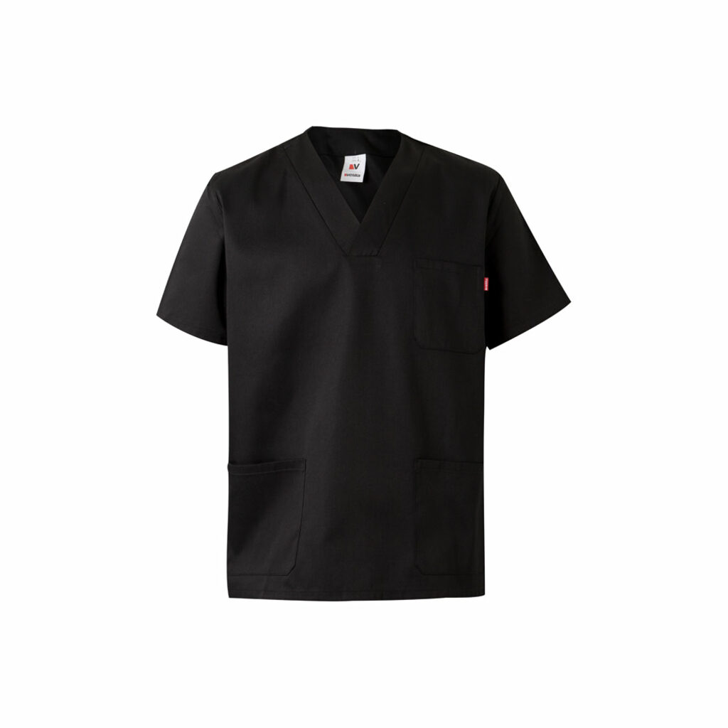 VL ILLAPA Туника из твила (190 г/м²) с короткими рукавами, из полиэстера (65%) и хлопка (35%). черный  размер XL - 36132-103-XL- Фото №1