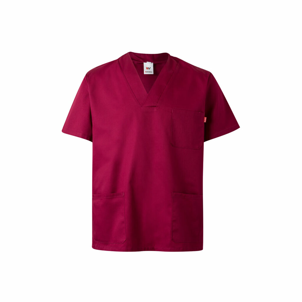 VL ILLAPA Туника из твила (190 г/м²) с короткими рукавами, из полиэстера (65%) и хлопка (35%). бордовый  размер S - 36132-115-S- Фото №1