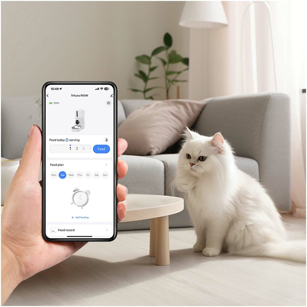 Умная автоматическая кормушка для домашних животных с Wi-Fi Prixton белый - 1PA20701- Фото №5