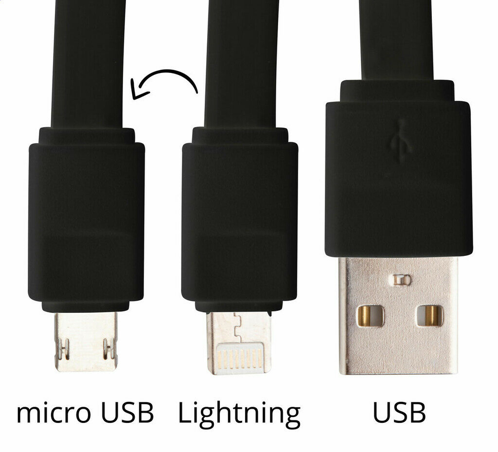Кабель зарядний USB Stash чорний - AP810422-10- Фото №3