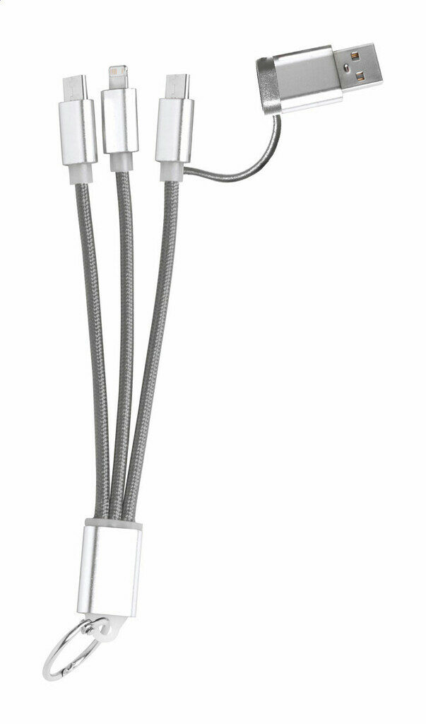 Брелок - USB зарядний кабель Frecles сірий - AP722111-77- Фото №1