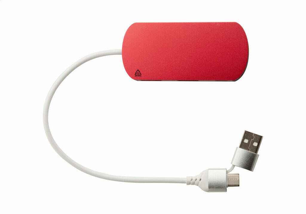USB хаб Raluhub червоний - AP864022-05- Фото №5