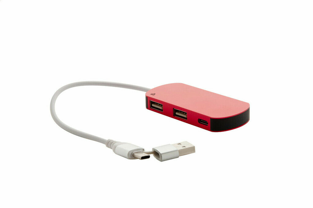 USB хаб Raluhub червоний - AP864022-05- Фото №6