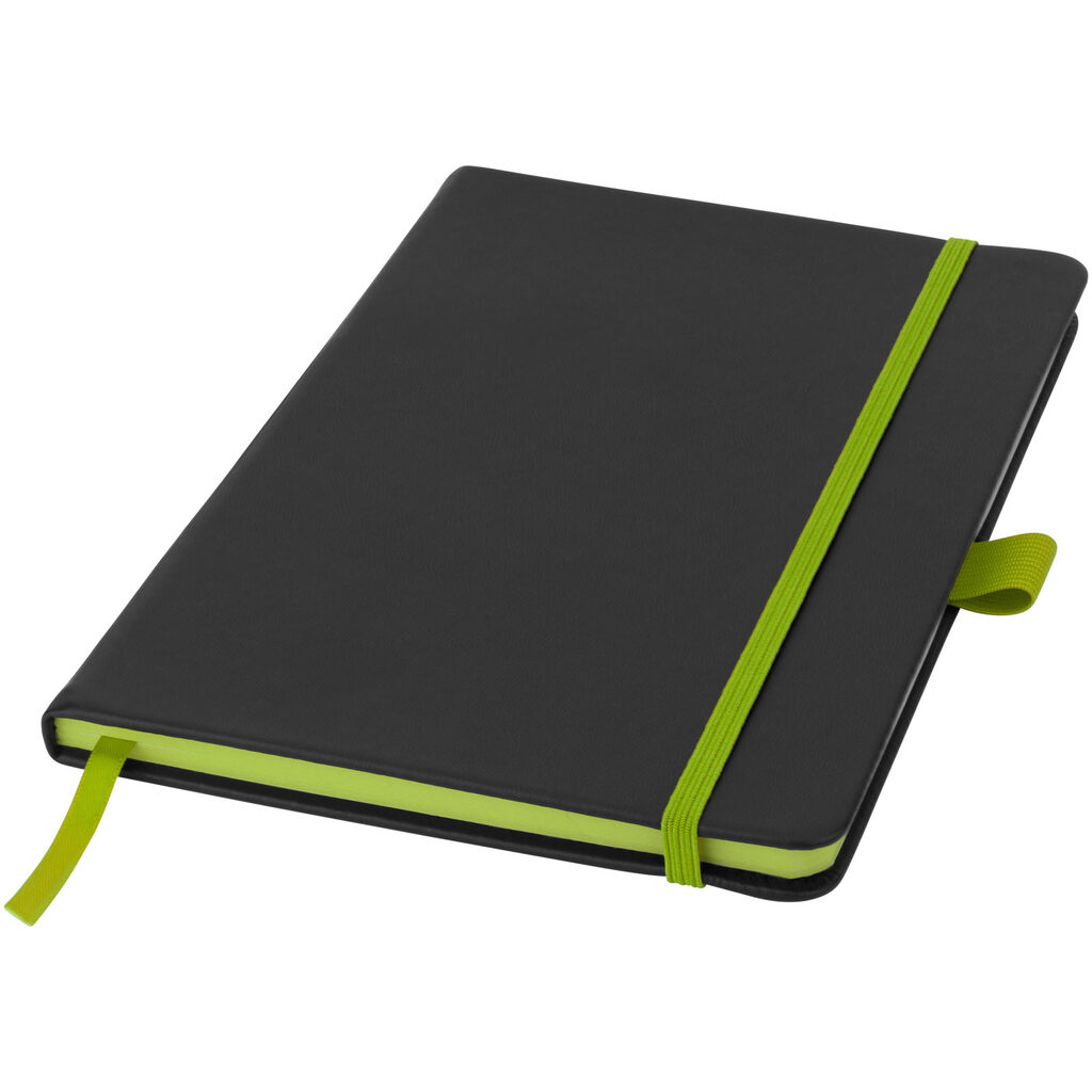 Блокнот Color edge А5 суцільний чорний, лайм - 10690703- Фото №1