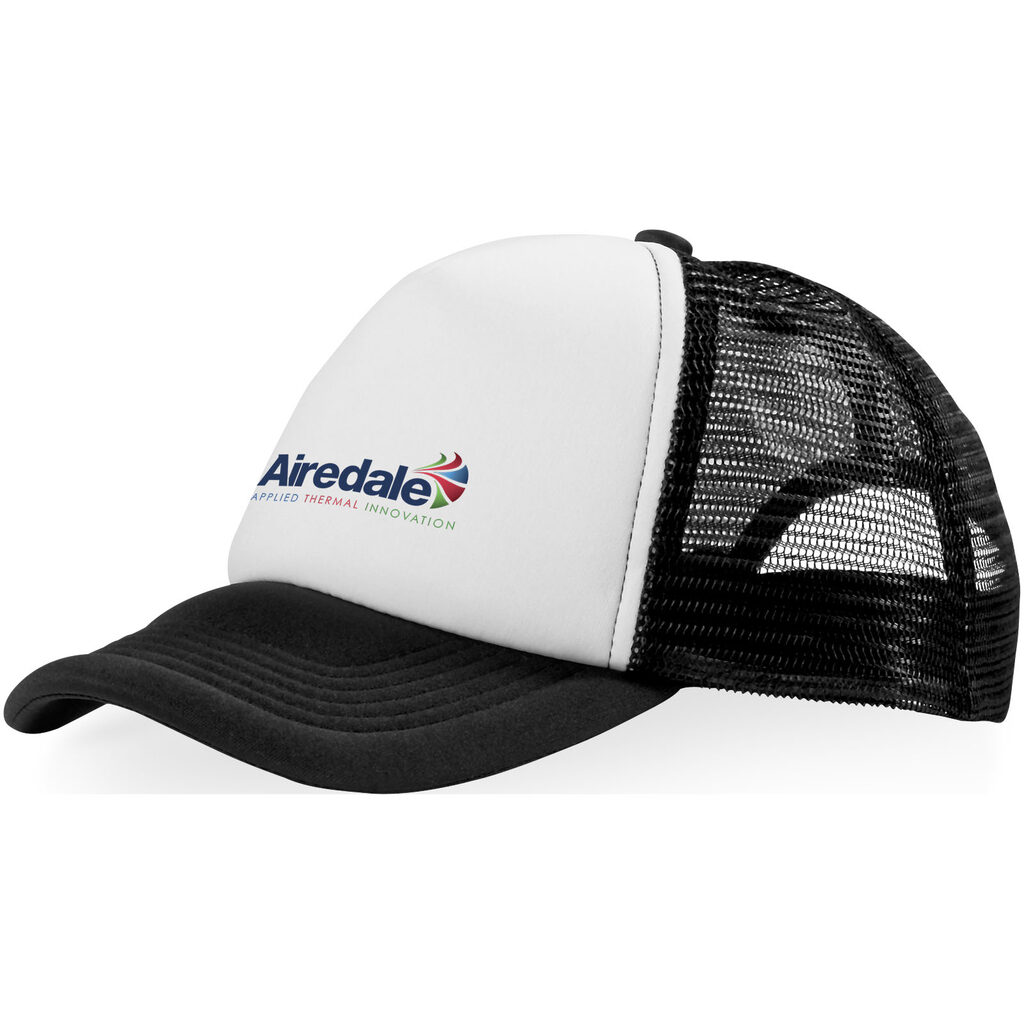 Кепка Trucker из 5-ти панелей сплошной черный, белый - 11106900- Фото №2