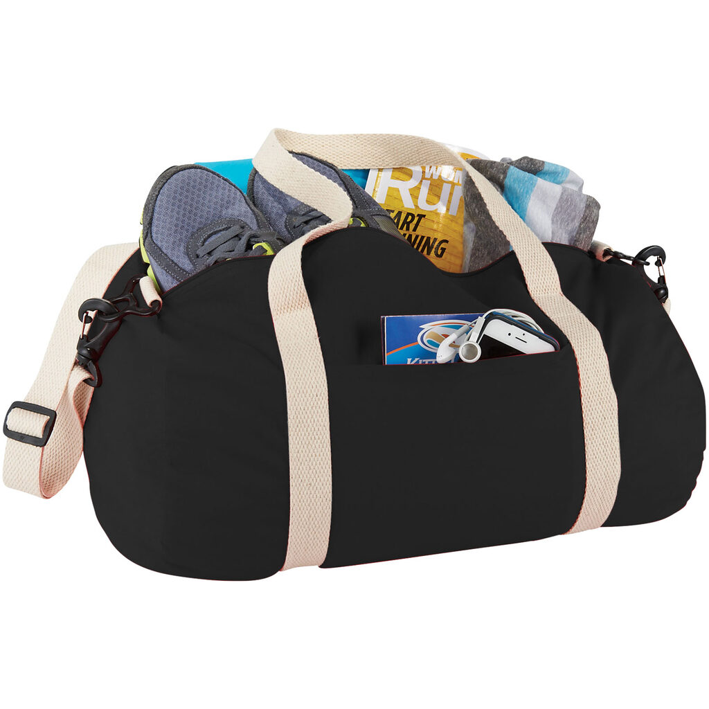Бавовняна сумка Barrel Duffel суцільний чорний - 12019500- Фото №5