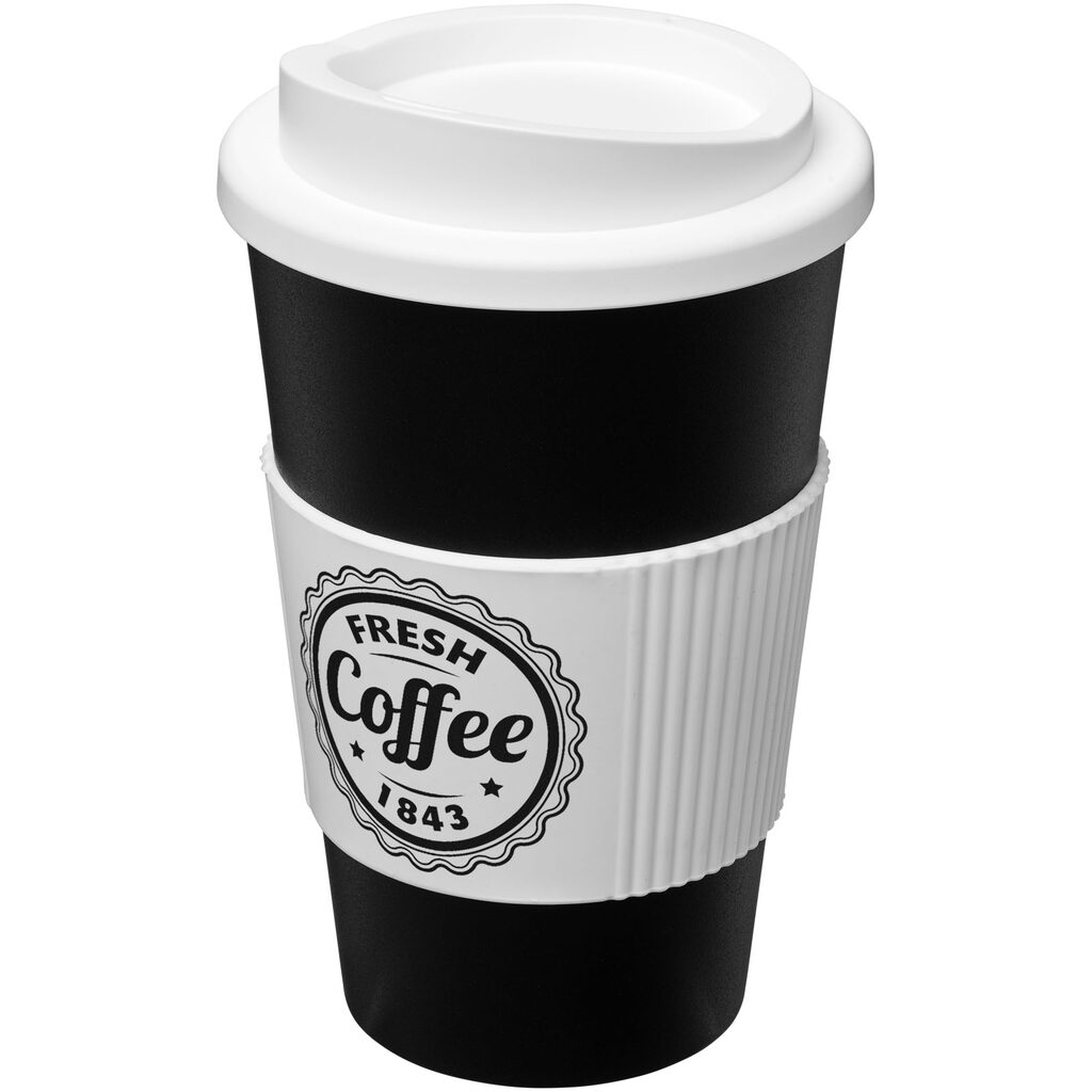 Термокружка Americano суцільний чорний, білий - 21000201- Фото №2