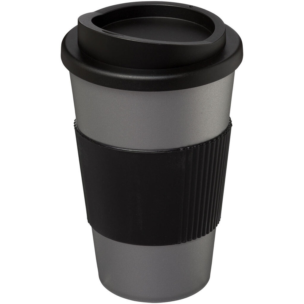 Термокружка Americano сріблястий, суцільний чорний - 21000224- Фото №1