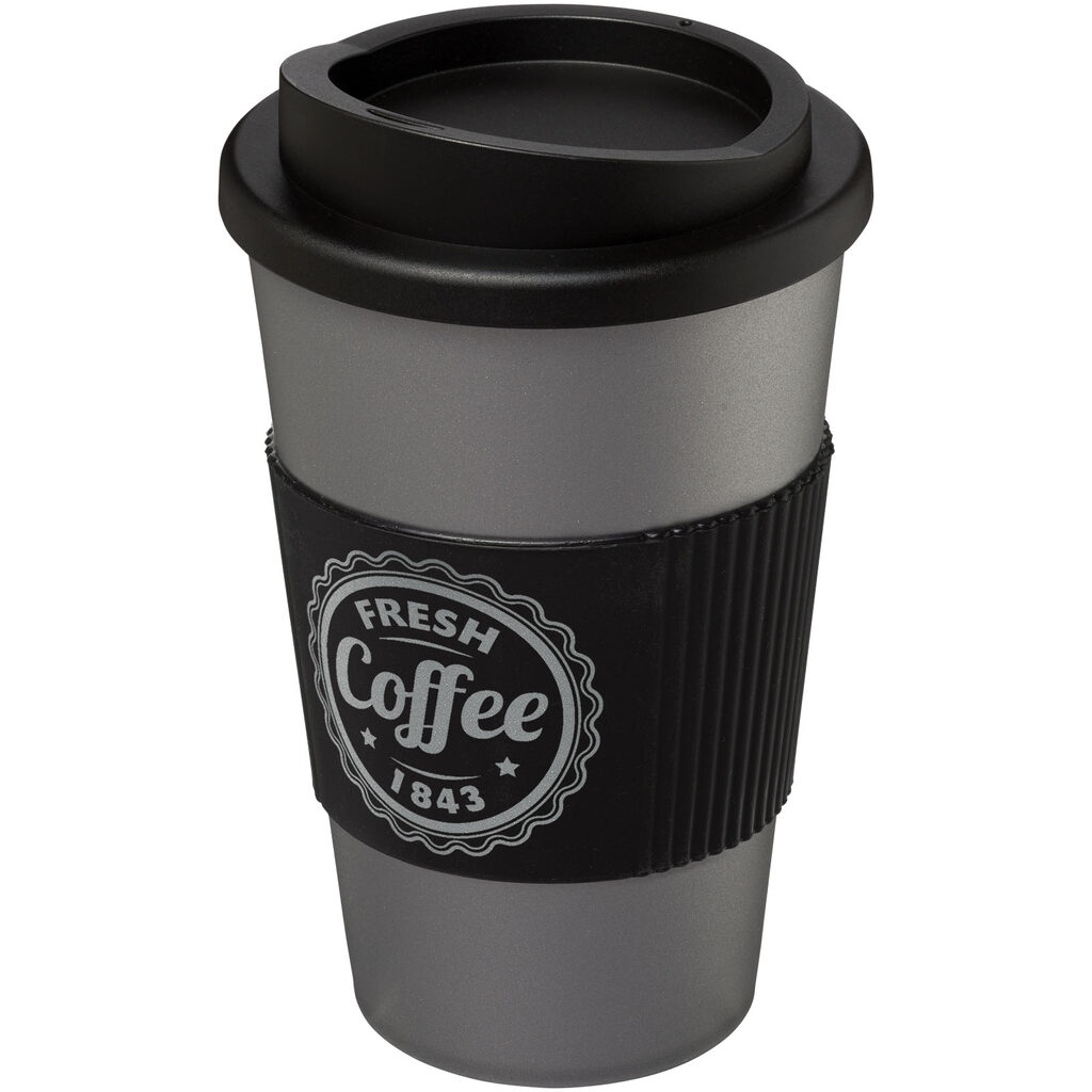 Термокружка Americano сріблястий, суцільний чорний - 21000224- Фото №2