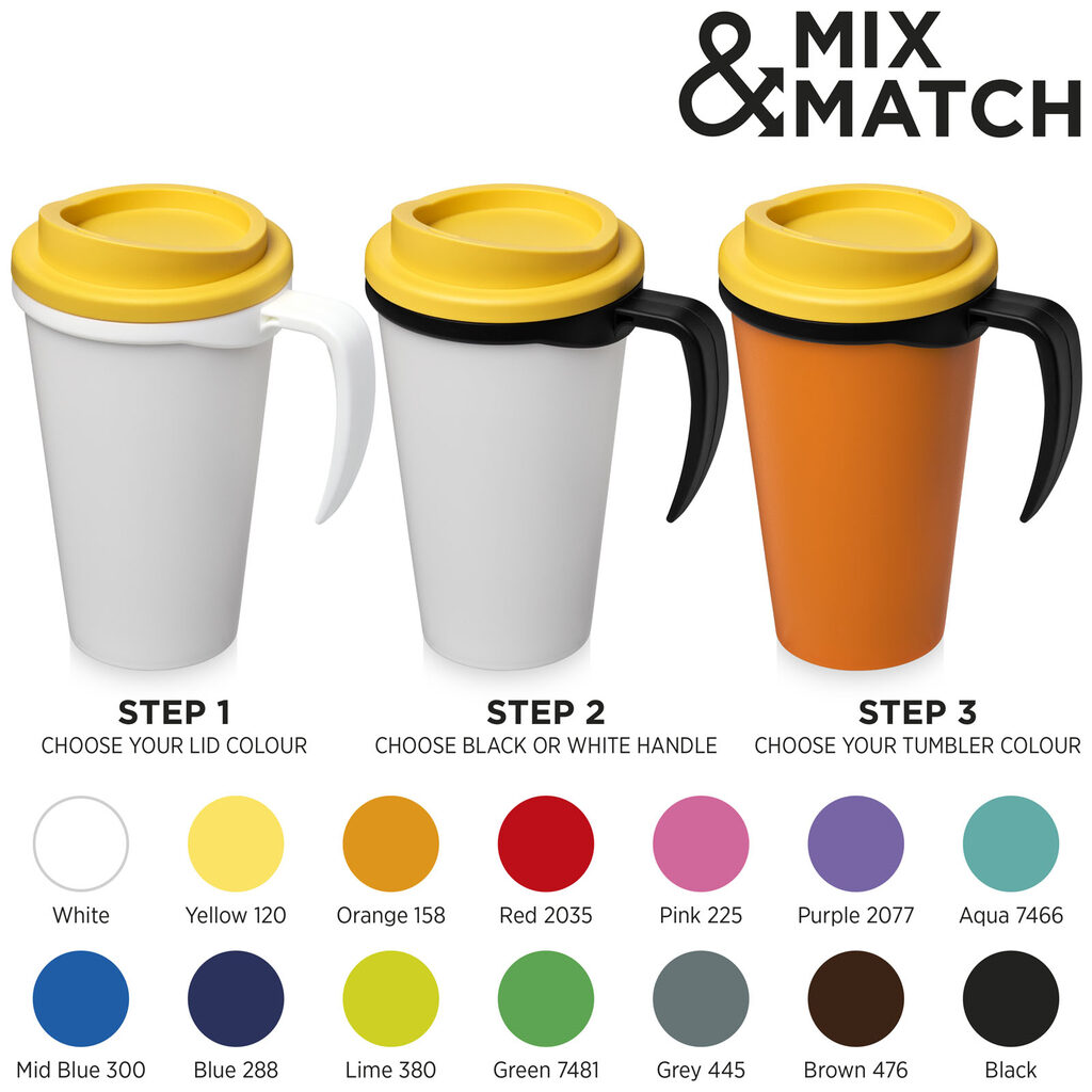 Термокружка Americano Grande суцільний чорний, помаранчевий - 21000417- Фото №7