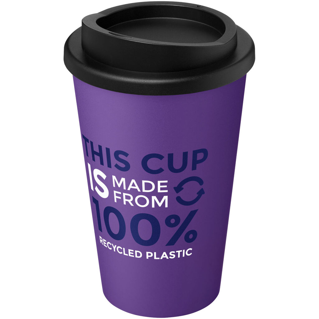 Термокружка Recycled Americano® объемом 350 мл пурпурный, сплошной черный - 21069137- Фото №2