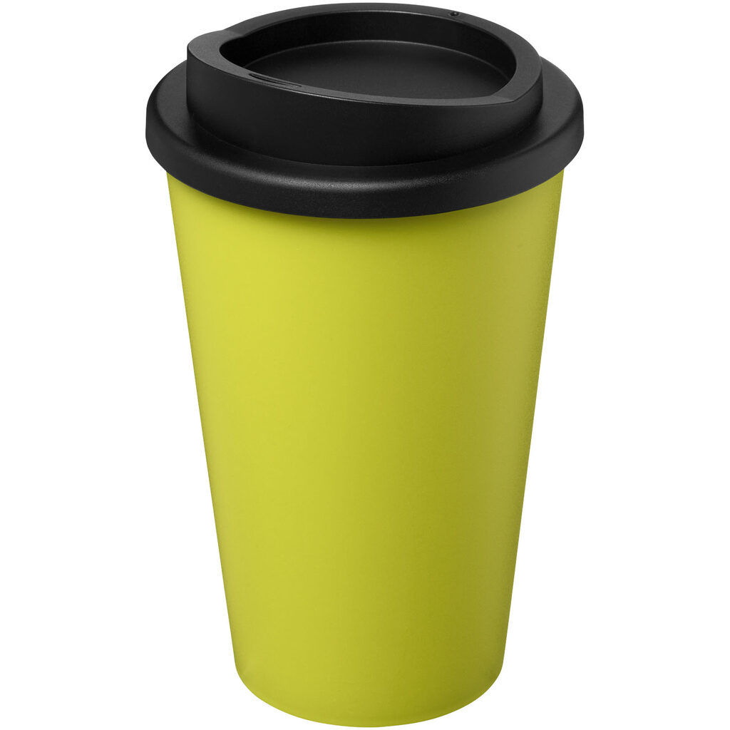 Термокружка Recycled Americano® об'ємом 350 мл лаймовий, суцільний чорний - 21069163- Фото №1
