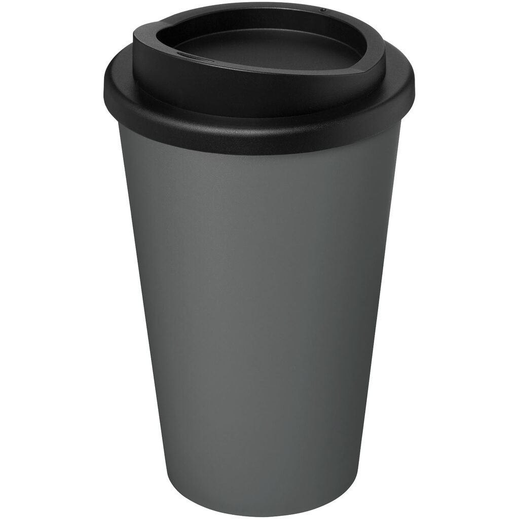 Термокружка Recycled Americano® об'ємом 350 мл сірий, суцільний чорний - 21069182- Фото №1
