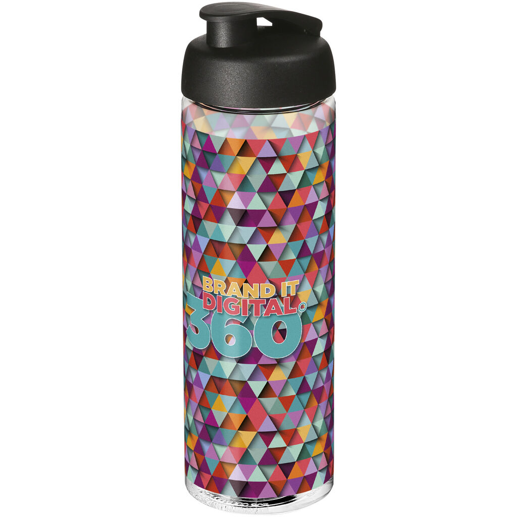 Бутылка спортивная H2O Vibe прозрачный, сплошной черный - 21009400- Фото №2