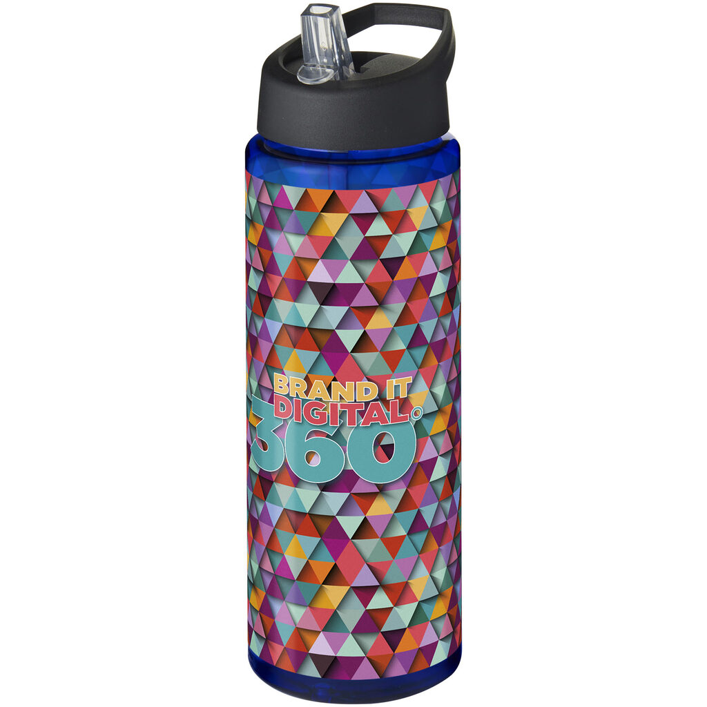 Пляшка спортивна H2O Vibe синій, суцільний чорний - 21009604- Фото №2