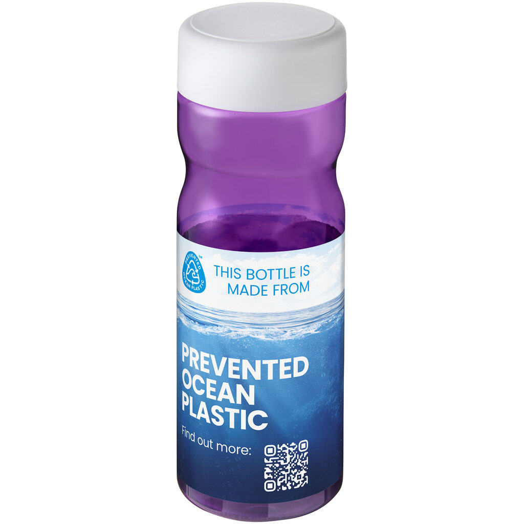 Пляшка з кришкою для води, що загвинчується H2O Eco Base 650 ml пурпуровий, білий - 21043509- Фото №2