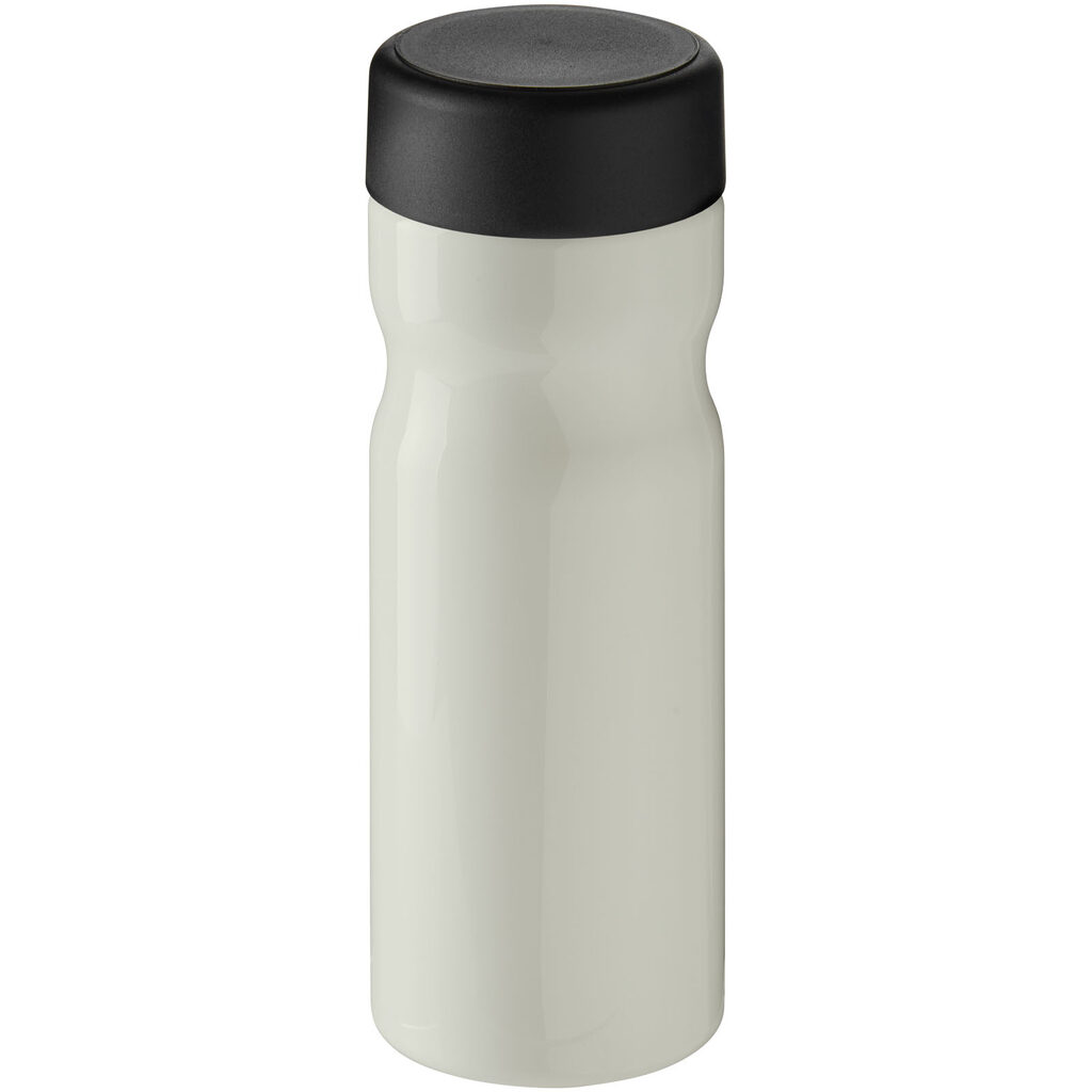 Бутылка с завинчивающейся крышкой для воды H2O Eco Base 650 ml цвета слоновой кости, сплошной черный - 21043511- Фото №1