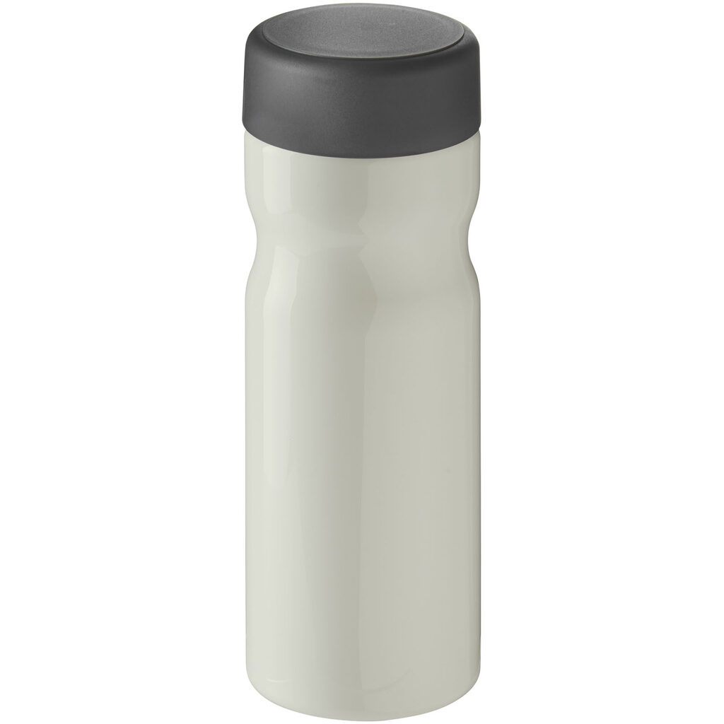 Пляшка з кришкою для води, що загвинчується H2O Eco Base 650 ml кольору слонової кістки, сірий - 21043512- Фото №1