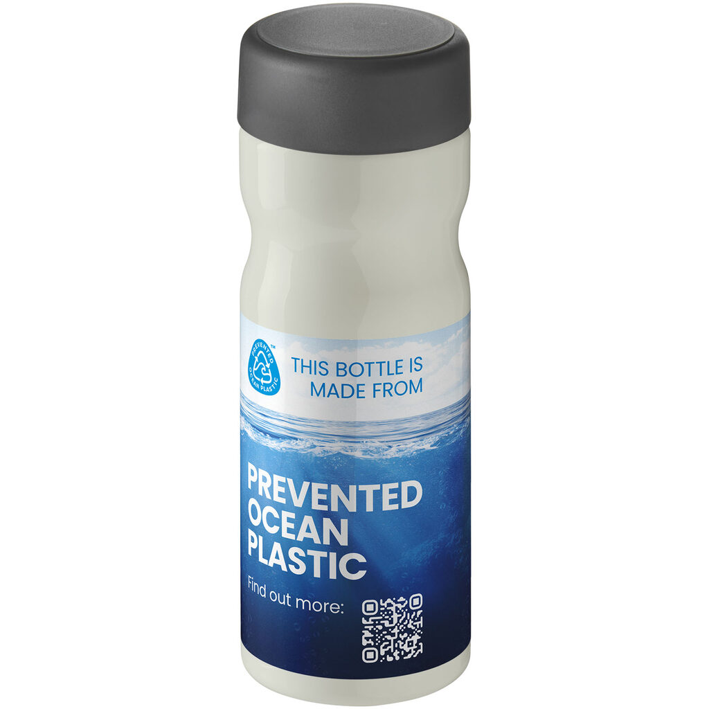Пляшка з кришкою для води, що загвинчується H2O Eco Base 650 ml кольору слонової кістки, сірий - 21043512- Фото №2