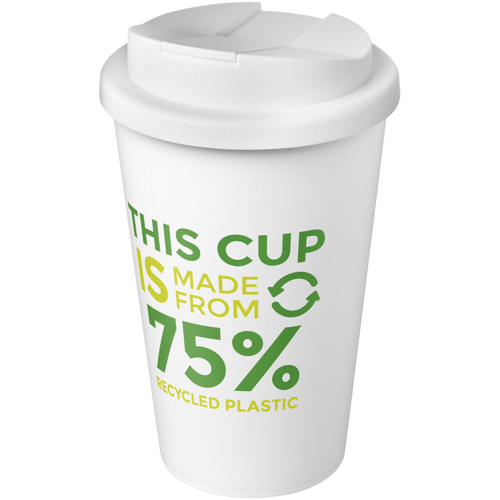 Кружка с герметичной крышкой Americano® Eco из переработанного материала объемом 350 мл белый - 21042502- Фото №2