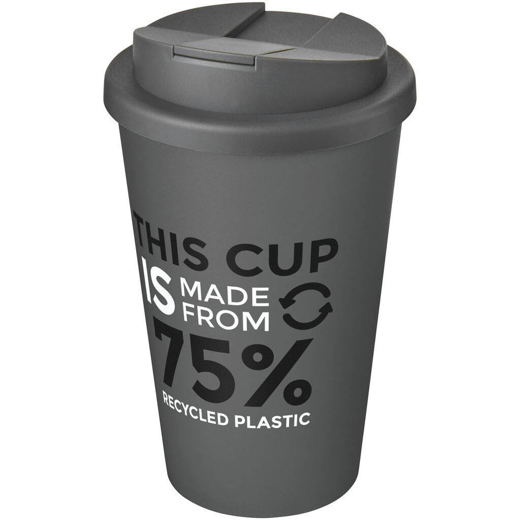 Кухоль з герметичною кришкою Americano® Eco з переробленого матеріалу об'ємом 350 мл сірий - 21042508- Фото №2