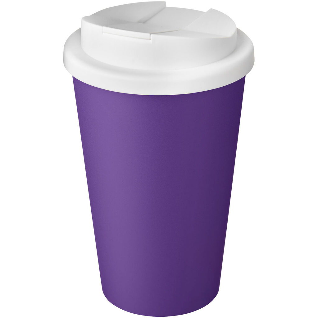 Кухоль з герметичною кришкою Americano® Eco з переробленого матеріалу об'ємом 350 мл пурпурний, білий - 21042513- Фото №1