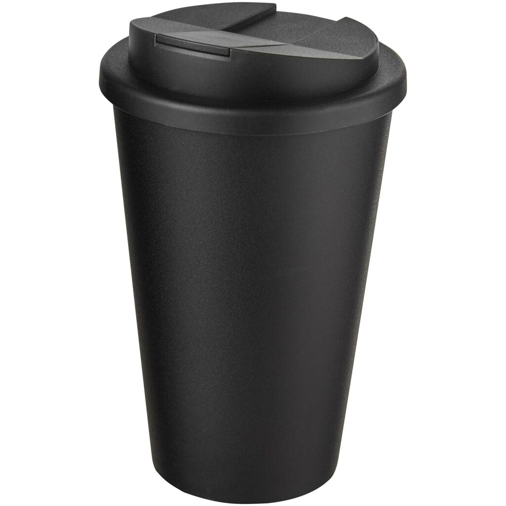 Кружка с герметичной крышкой Americano® Eco из переработанного материала объемом 350 мл сплошной черный, сплошной черный - 21042590- Фото №1