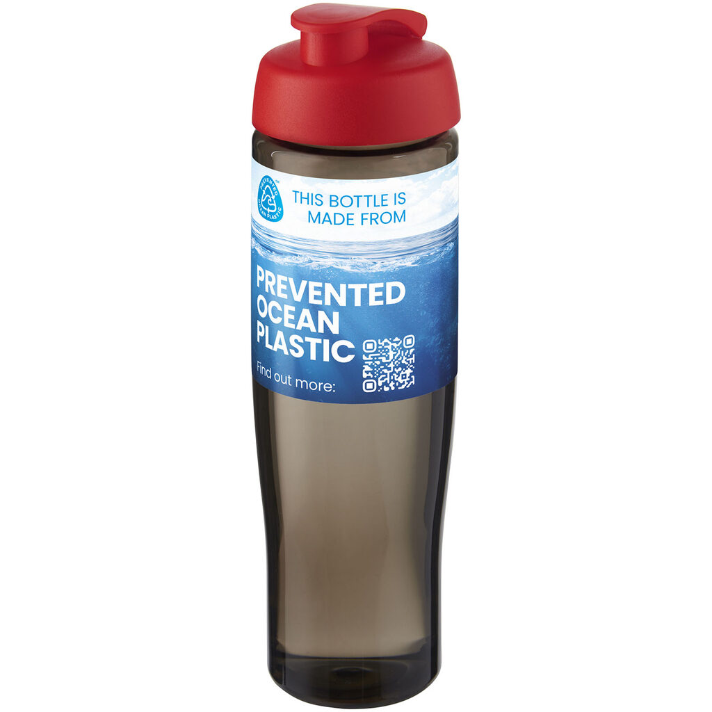 Спортивна пляшка H2O Active® Eco Tempo об'ємом 700 мл з кришкою, що відкидається. червоний, темно-сірий - 21044821- Фото №2
