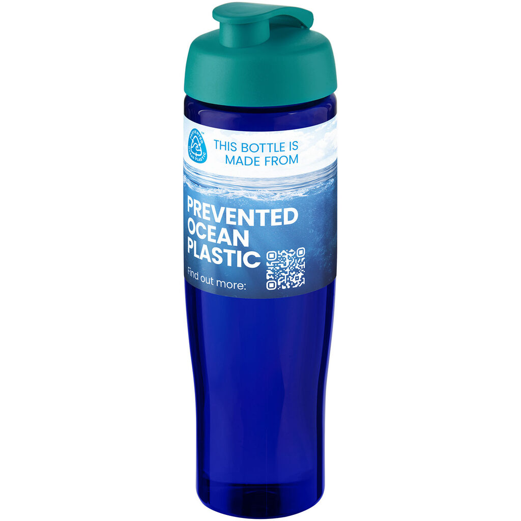 Спортивная бутылка H2O Active® Eco Tempo объемом 700 мл с откидывающейся крышкой аква, cиний - 21044851- Фото №2