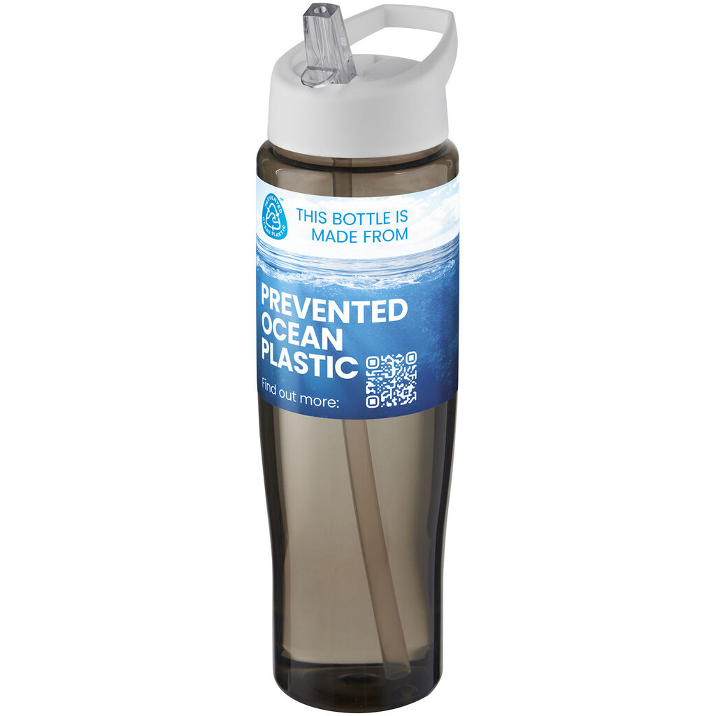 Спортивна пляшка H2O Active® Eco Tempo об'ємом 700 мл з кришкою-носиком білий, темно-сірий - 21044901- Фото №2