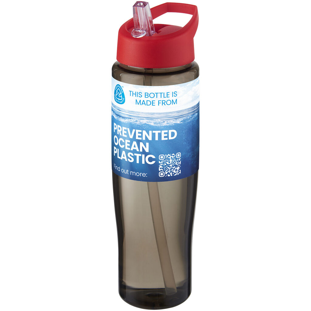 Спортивна пляшка H2O Active® Eco Tempo об'ємом 700 мл з кришкою-носиком червоний, темно-сірий - 21044921- Фото №2