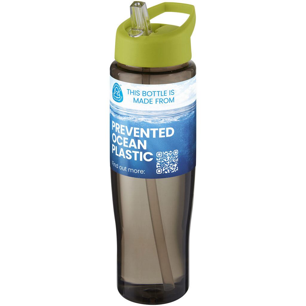 Спортивна пляшка H2O Active® Eco Tempo об'ємом 700 мл з кришкою-носиком лаймовий, темно-сірий - 21044963- Фото №2