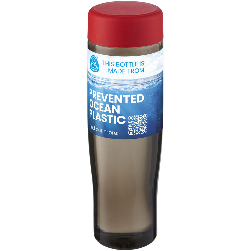 Бутылка для воды H2O Active® Eco Tempo объемом 700 мл с завинчивающейся крышкой красный, темно-серый - 21045021- Фото №2