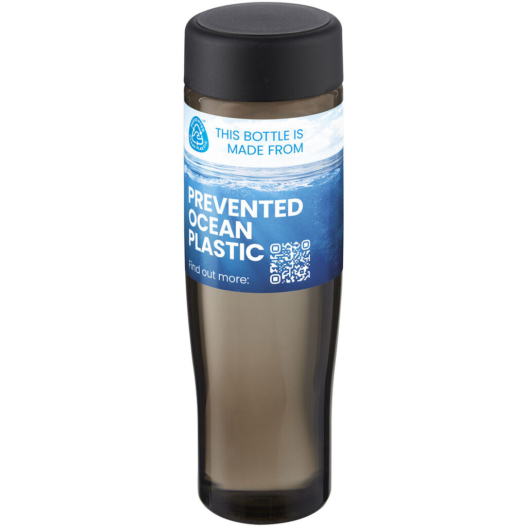 Бутылка для воды H2O Active® Eco Tempo объемом 700 мл с завинчивающейся крышкой сплошной черный, темно-серый - 21045090- Фото №2